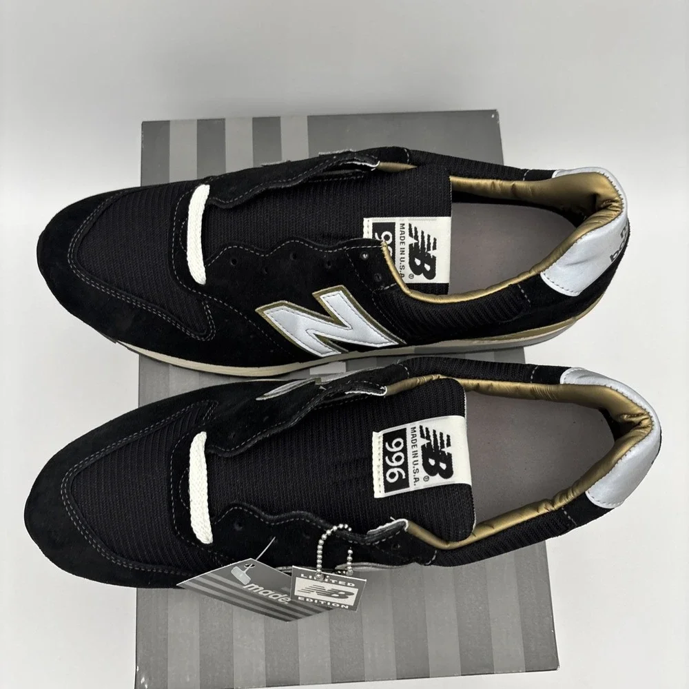 New Balance 996 Running Shoes 30TH Anniversary Black Gold Gray Men 12 NEW W/ BOX